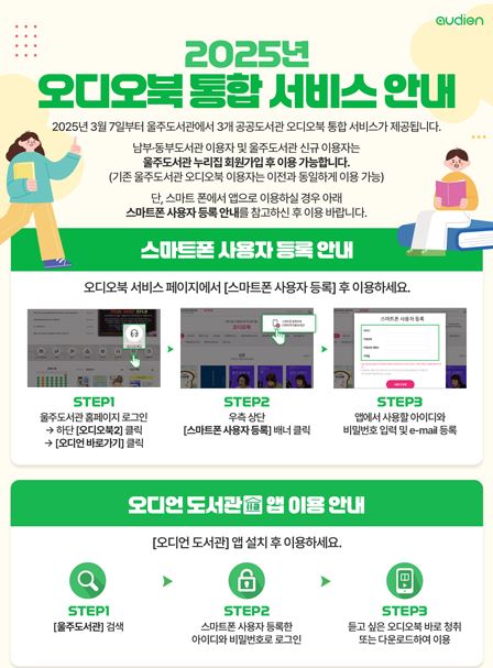 울주도서관 오디오북 통합 운영 안내 